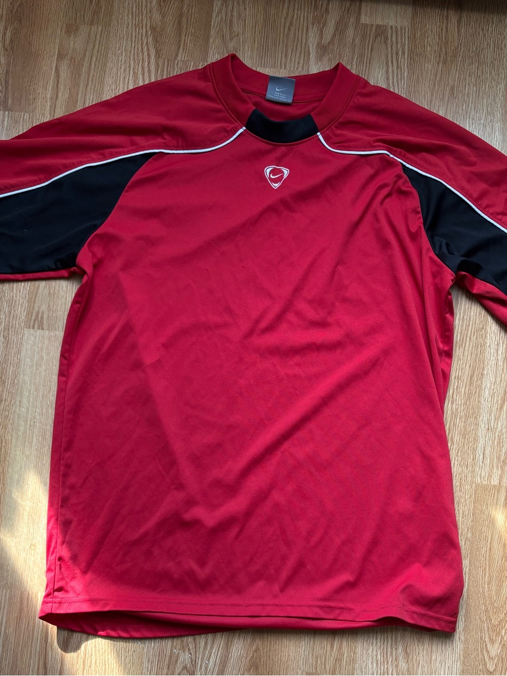 VTG gray tag NIKE football center swoosh red drifit jersey shirt men size M
